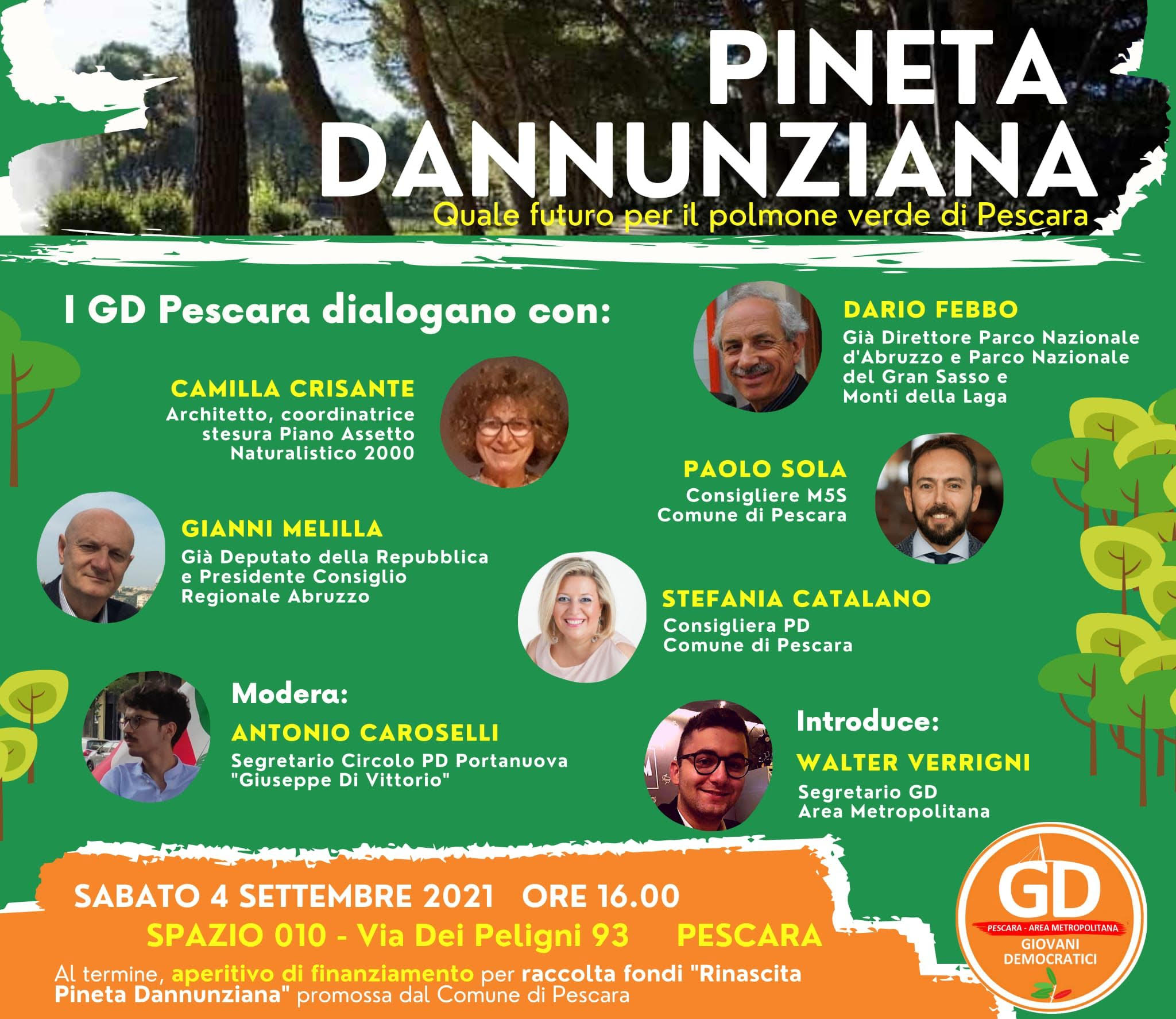 Il 4 settembre l’iniziativa “Quale futuro per il polmone verde di Pescara”