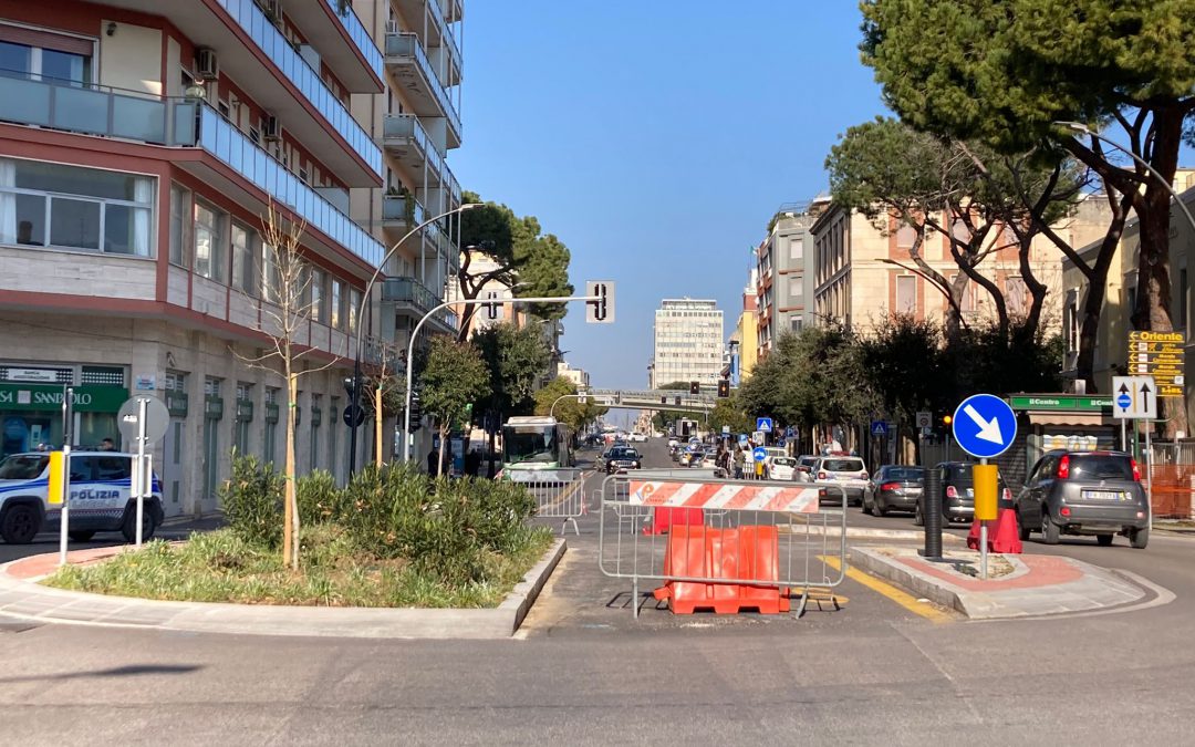 Pescara, Blasioli su viale Marconi a seguito dell’attivazione stamane di altri due semafori per il transito del tpl